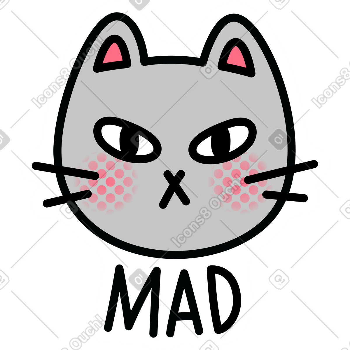 Illustration Chat fou avec texte dans le style Purrfect à télécharger aux formats PNG, SVG