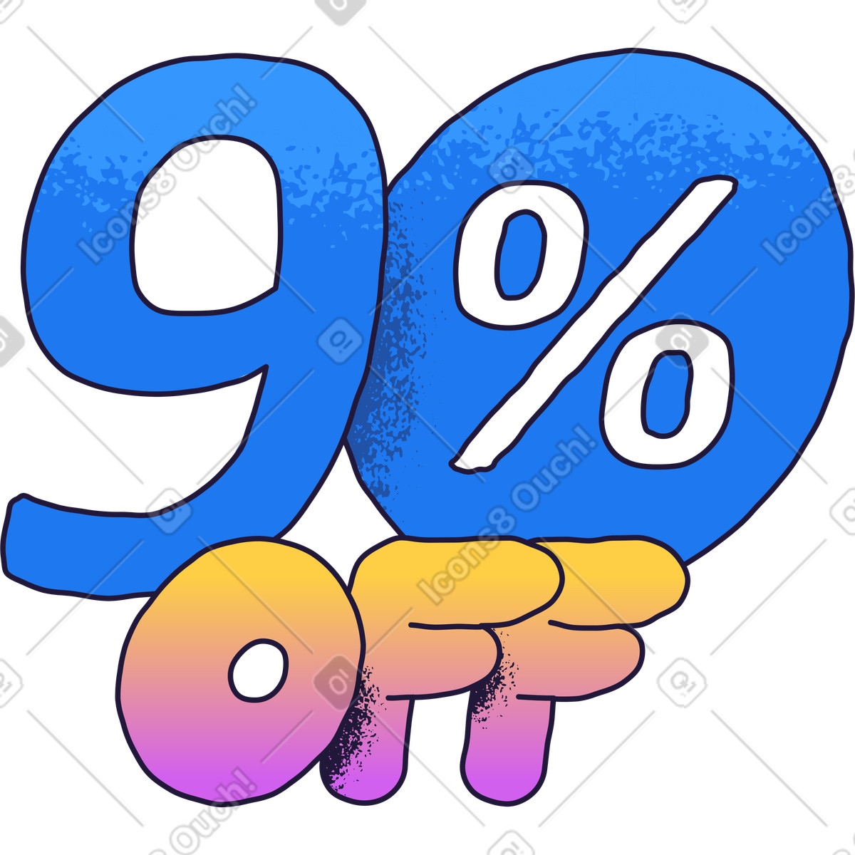 Novanta per cento di sconto illustrazione in stile Conifer scarica in PNG, SVG