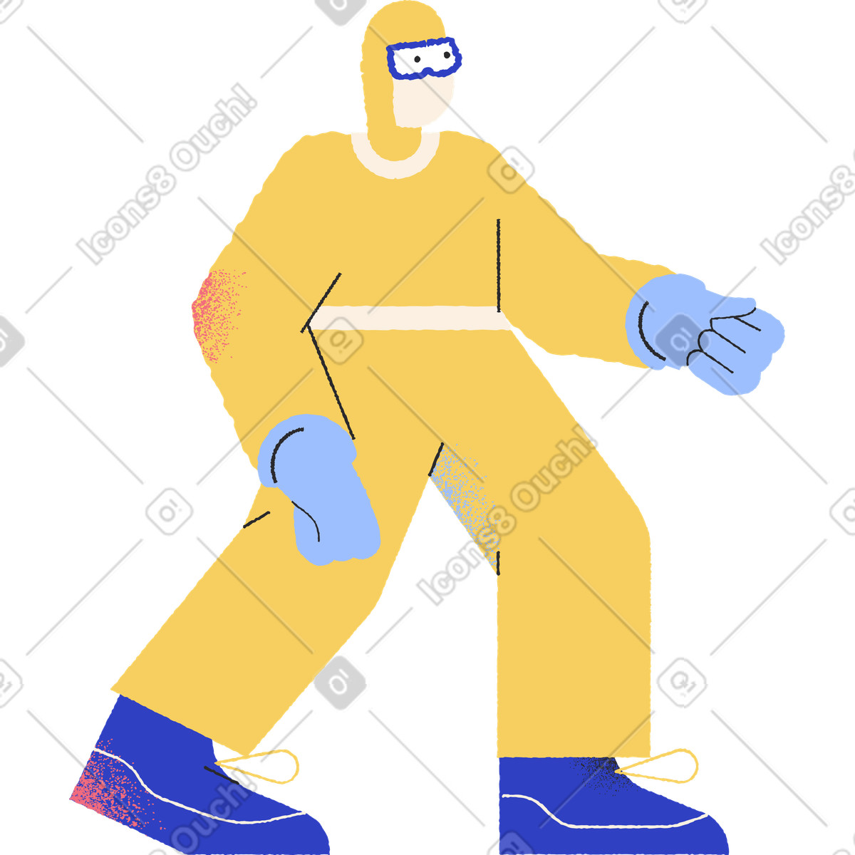 Man in protective suit illustration Pablo style download PNG, SVG