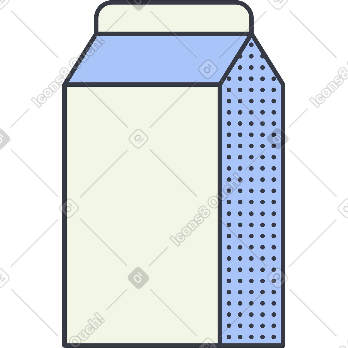 Abstract スタイルの 牛乳パック のイラストをPNG、SVG形式でダウンロード