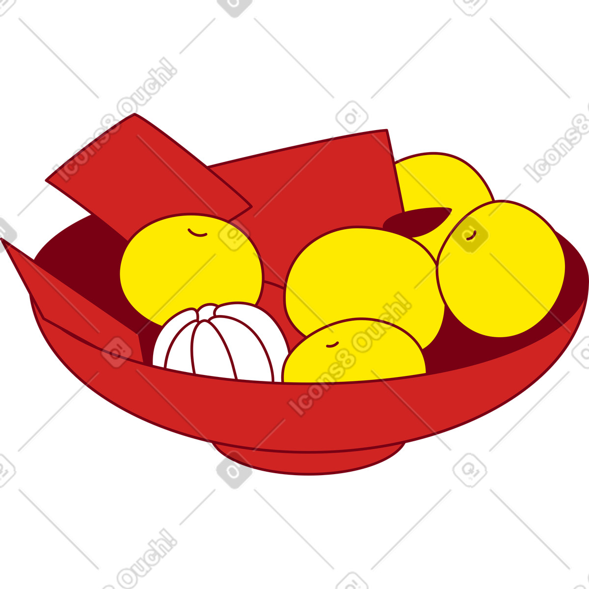 Ciotola di mandarini illustrazione in stile Storyline scarica in PNG, SVG