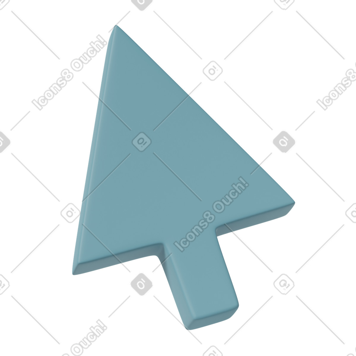Blue cursor-Illustration im 3D Casual life-Stil als Download in PNG, SVG