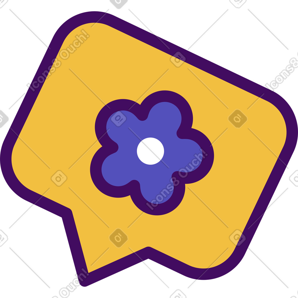 Ilustración Burbuja con flor en estilo Simplistic a descargar en PNG y SVG