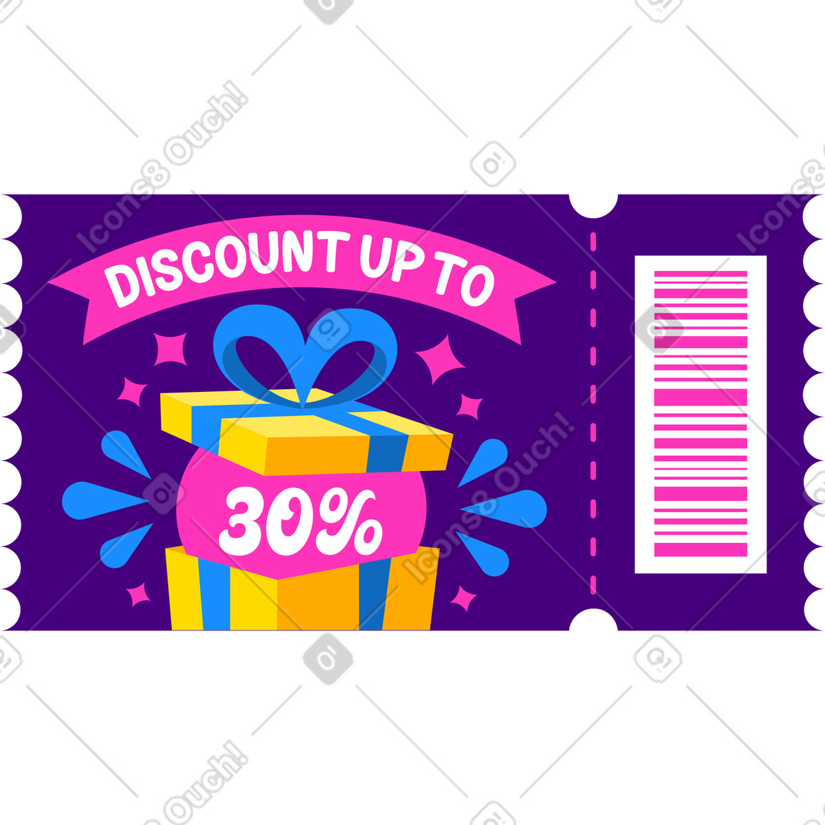 Beschriftungsrabatt bis zu dreißig prozent, gutscheintext-Illustration im Lettering-Stil als Download in PNG, SVG