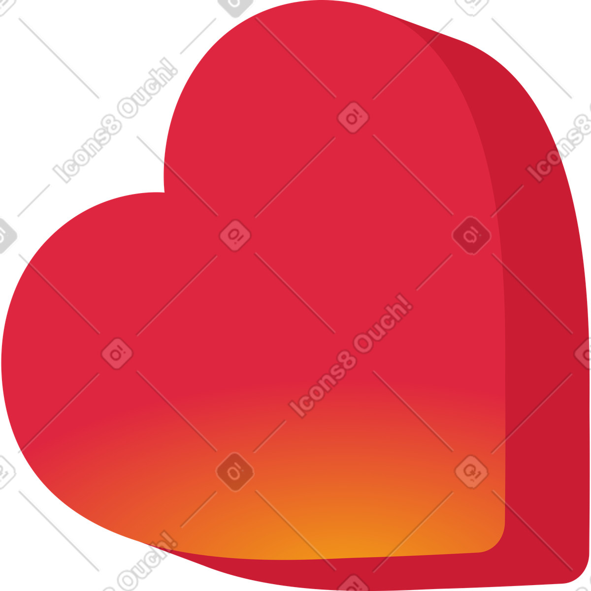 Cuore rosso illustrazione in stile Fizzy scarica in PNG, SVG