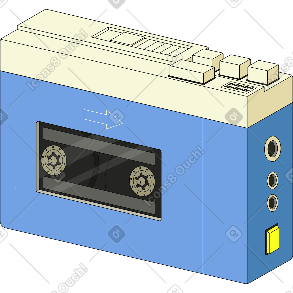 Music player illustration in Retro style download in PNG, SVG