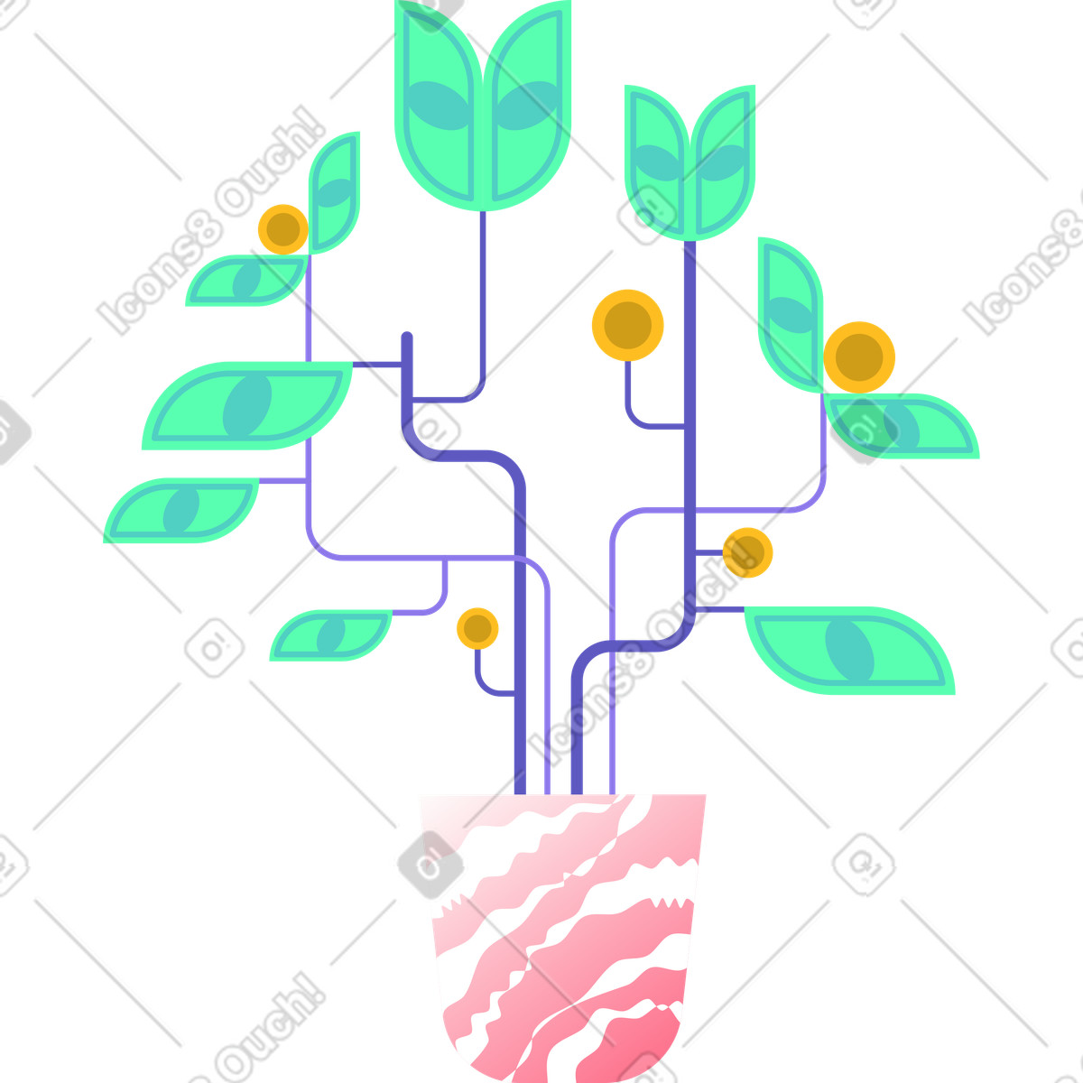 Ilustração de Árvore dinheiro em no estilo Bright para baixar em PNG, SVG