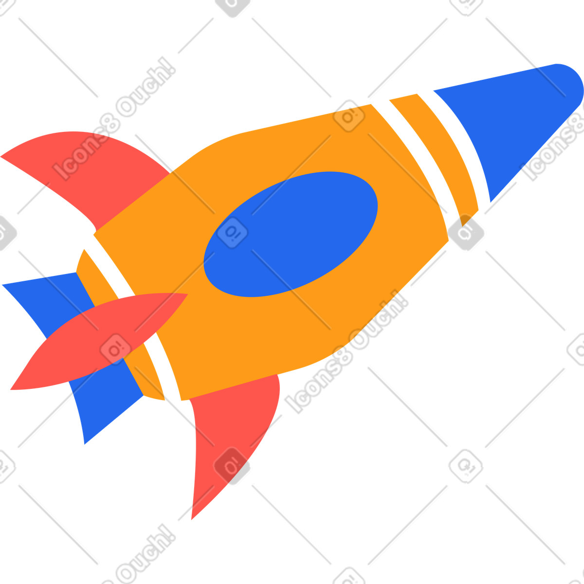Rakete animierte Illustration im Kingdom-Stil als Download in GIF, Lottie (JSON), AE
