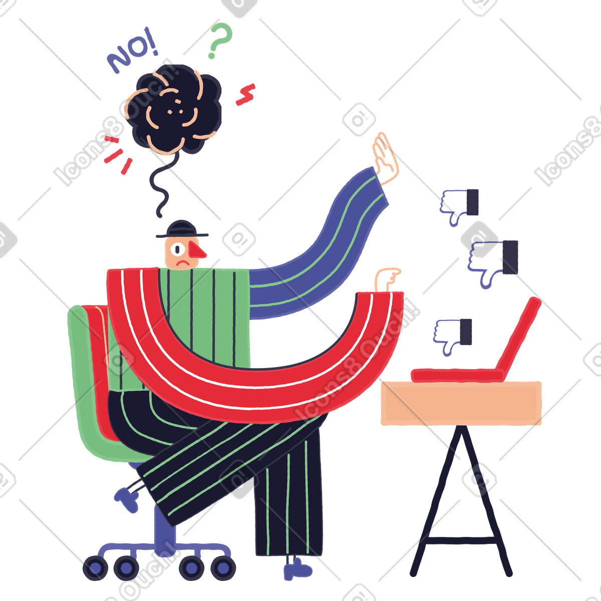 Illustration Santé mentale dans le style Stripy à télécharger aux formats PNG, SVG