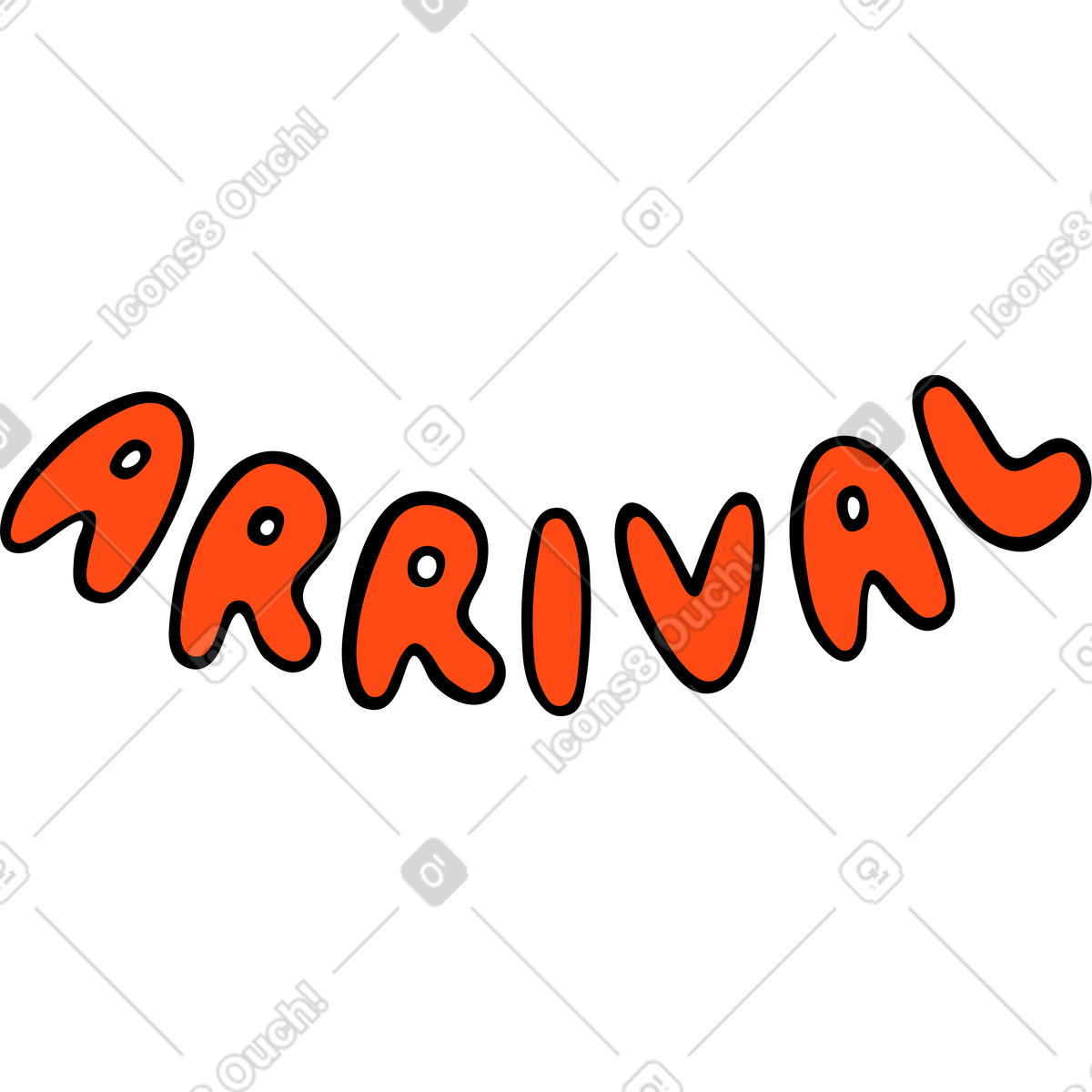 Testo arrivo arco lettering illustrazione in stile Comic scarica in PNG, SVG