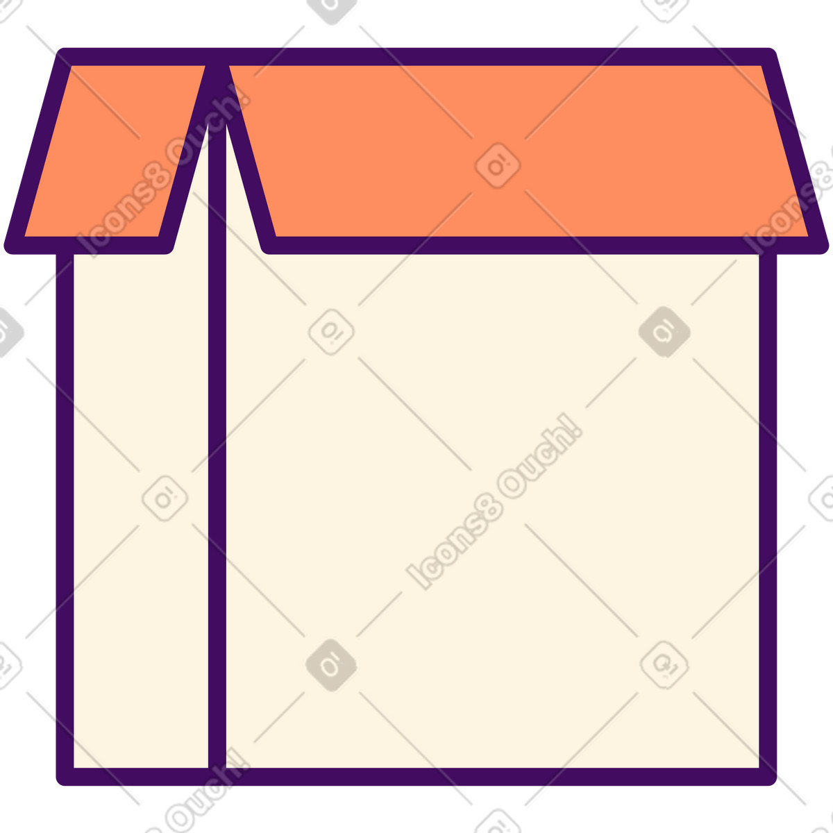 Offene box-Illustration im Simplistic-Stil als Download in PNG, SVG