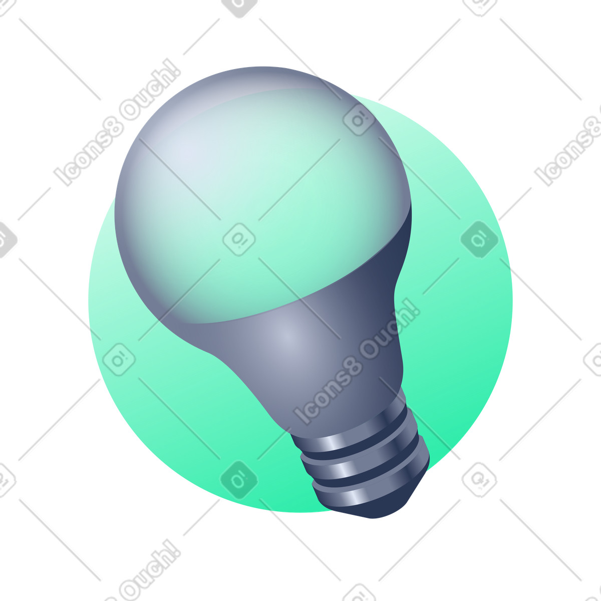 Ilustraci&oacute;n Bombilla en un c&iacute;rculo verde estilo Lucent a descargar PNG y SVG