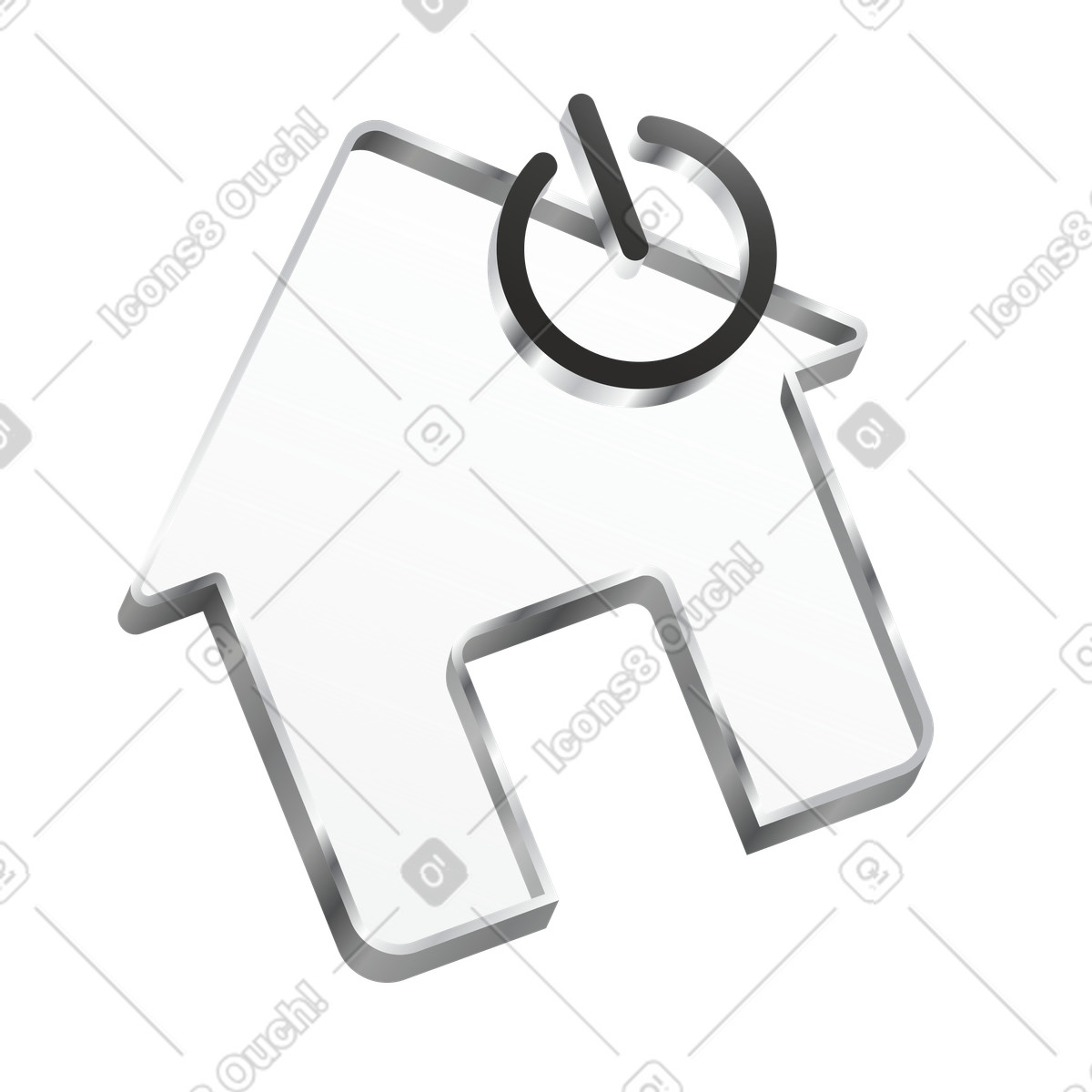Home icon with power symbol, Smart automation illustration in Token style download in PNG, SVG