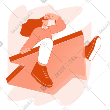 Woman going forward on an arrow PNG, SVG