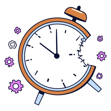 A close-up of a broken clock with its hands stuck, symbolizing lost time and desperation.