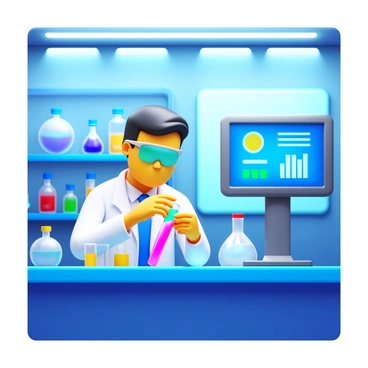 A lead scientist examining a test tube in a high-tech laboratory
