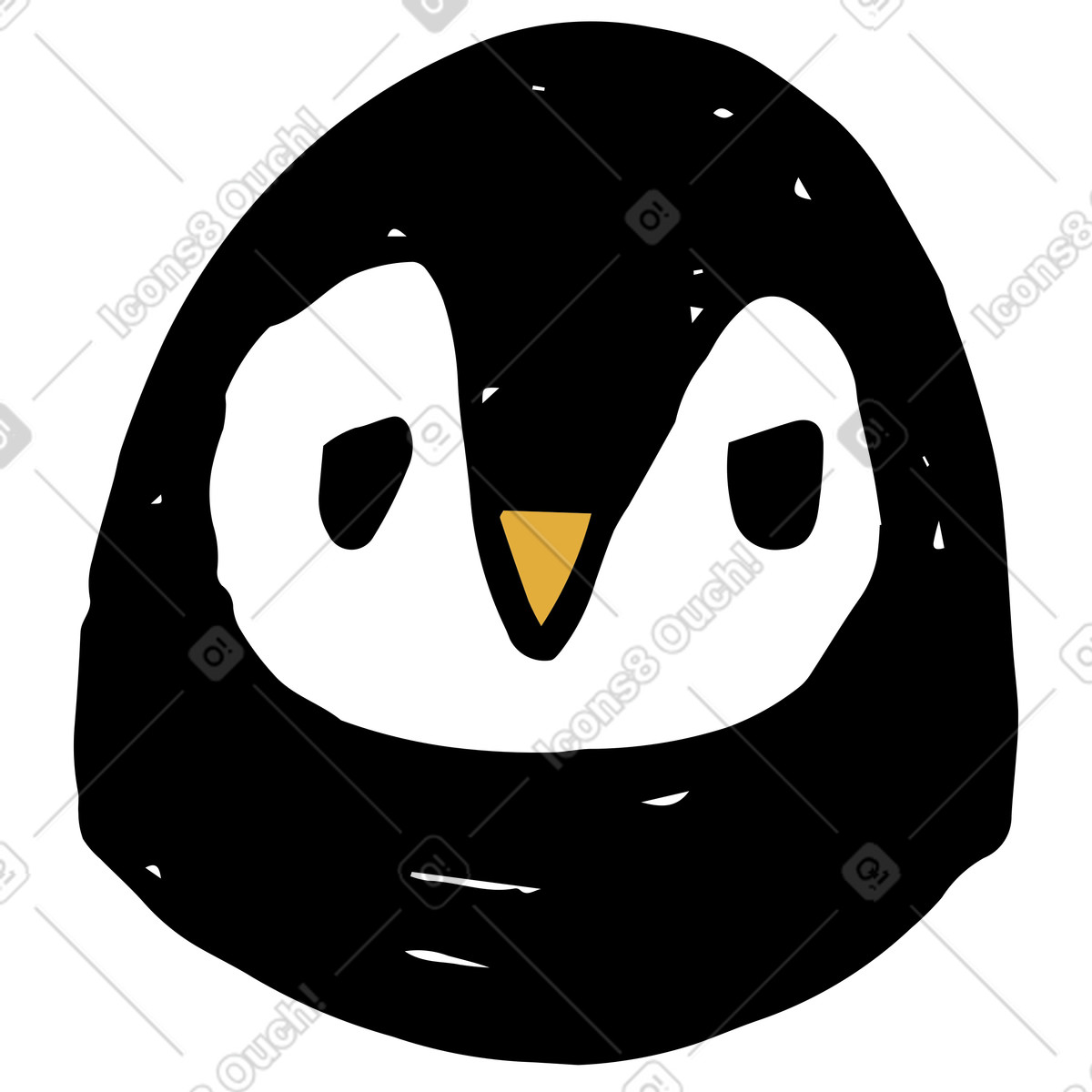 Ilustração de Cabeça pinguim em no estilo Scandi para baixar em PNG, SVG