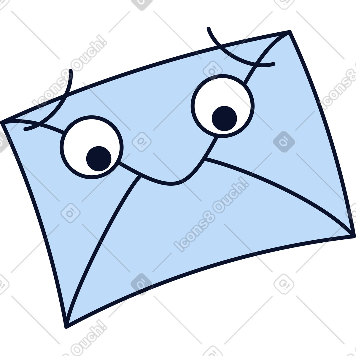 Illustration Lettre effrayée dans le style Flexy à télécharger aux formats PNG, SVG