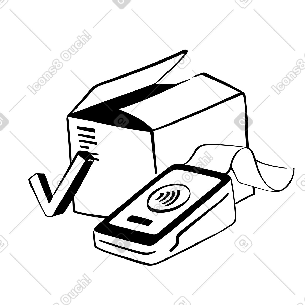 Terminal Payment for Delivery illustration in PNG, SVG