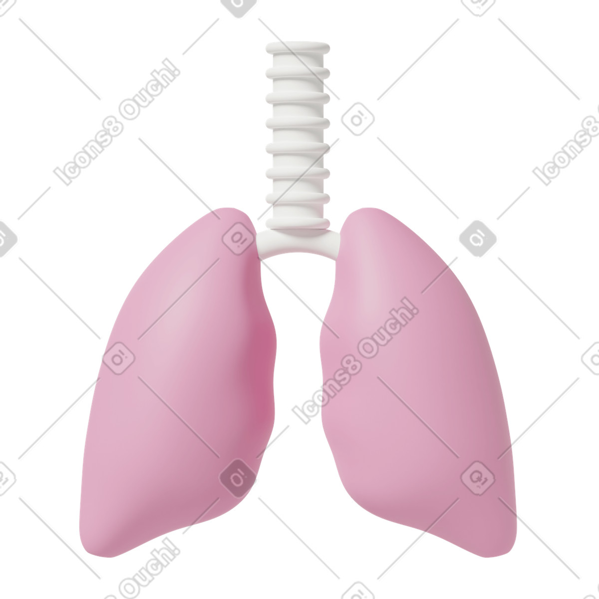 Pink lungs illustrazione in stile 3D Casual life scarica in PNG, SVG