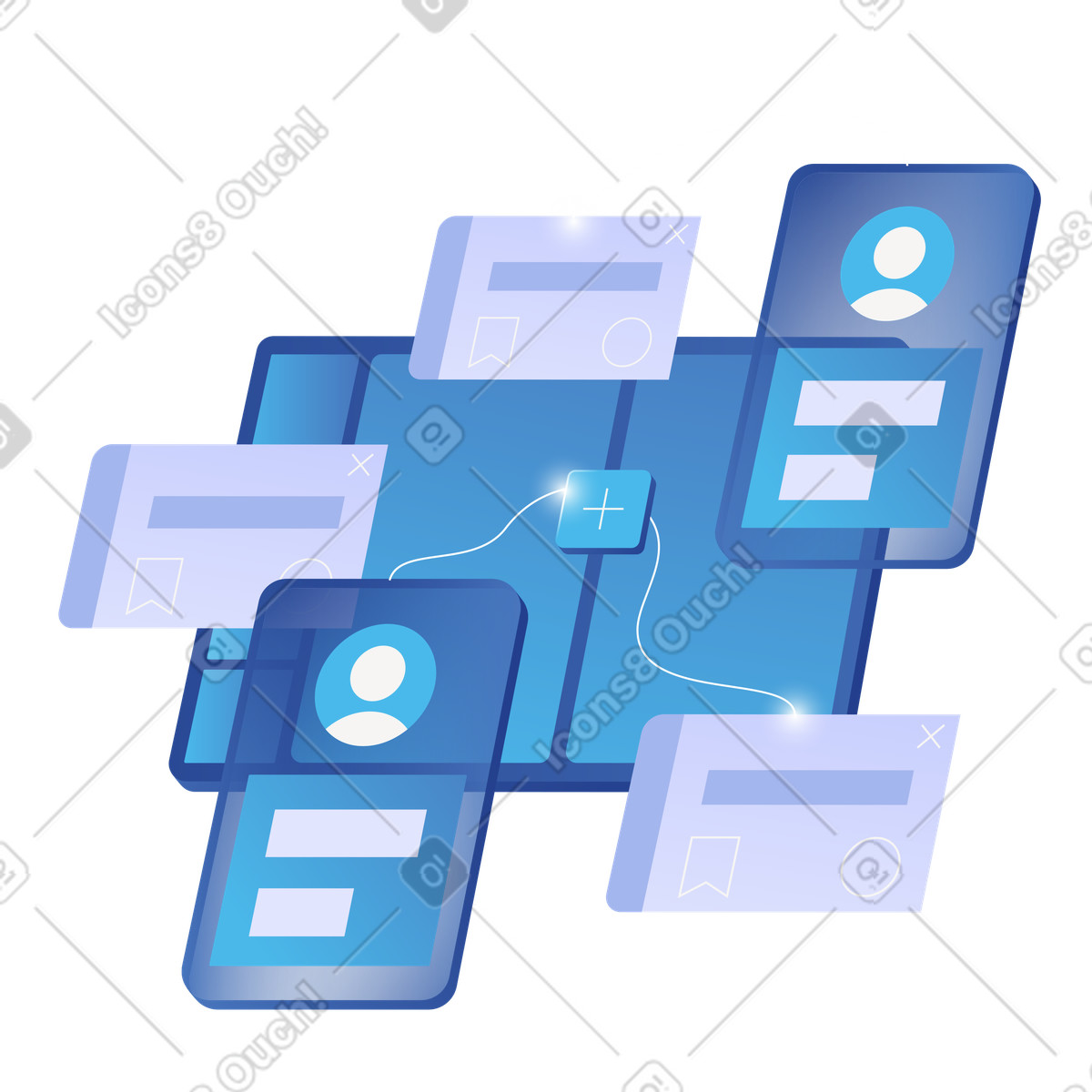 Interfaccia del dashboard di gestione del flusso di lavoro e del lavoro, gestione delle attività tra team illustration in PNG, SVG