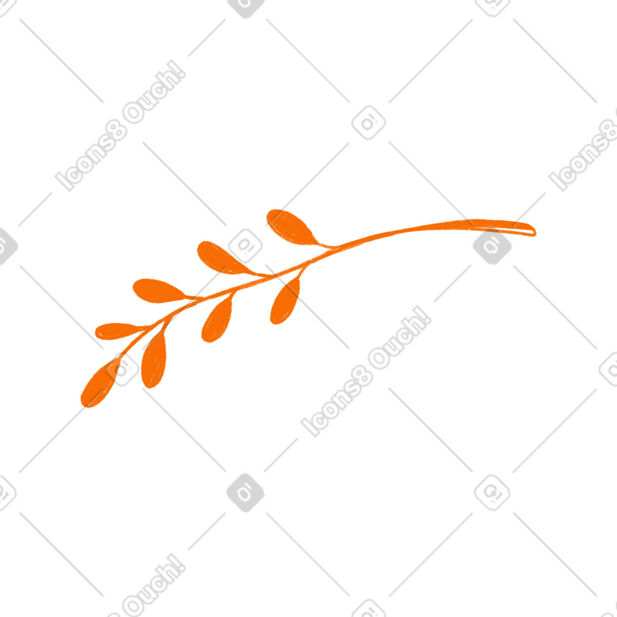 Ilustración Orange sprig with leaves en estilo Biro a descargar en PNG y SVG