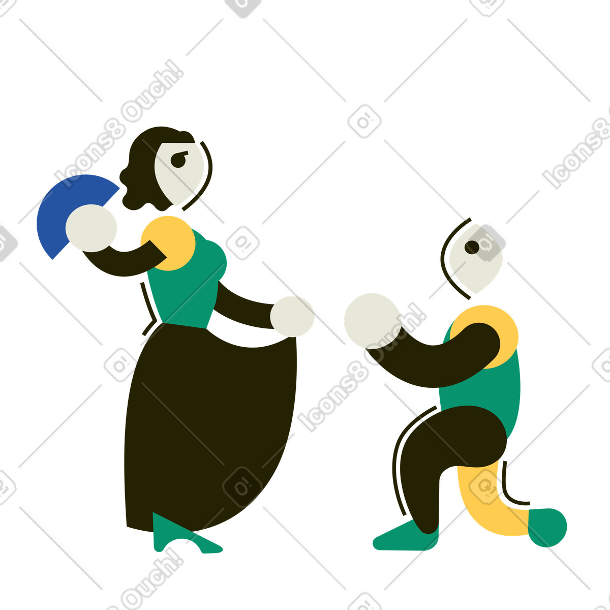 Illustration Homme et femme dansant le flamenco dans style Spot à télécharger aux formats PNG, SVG