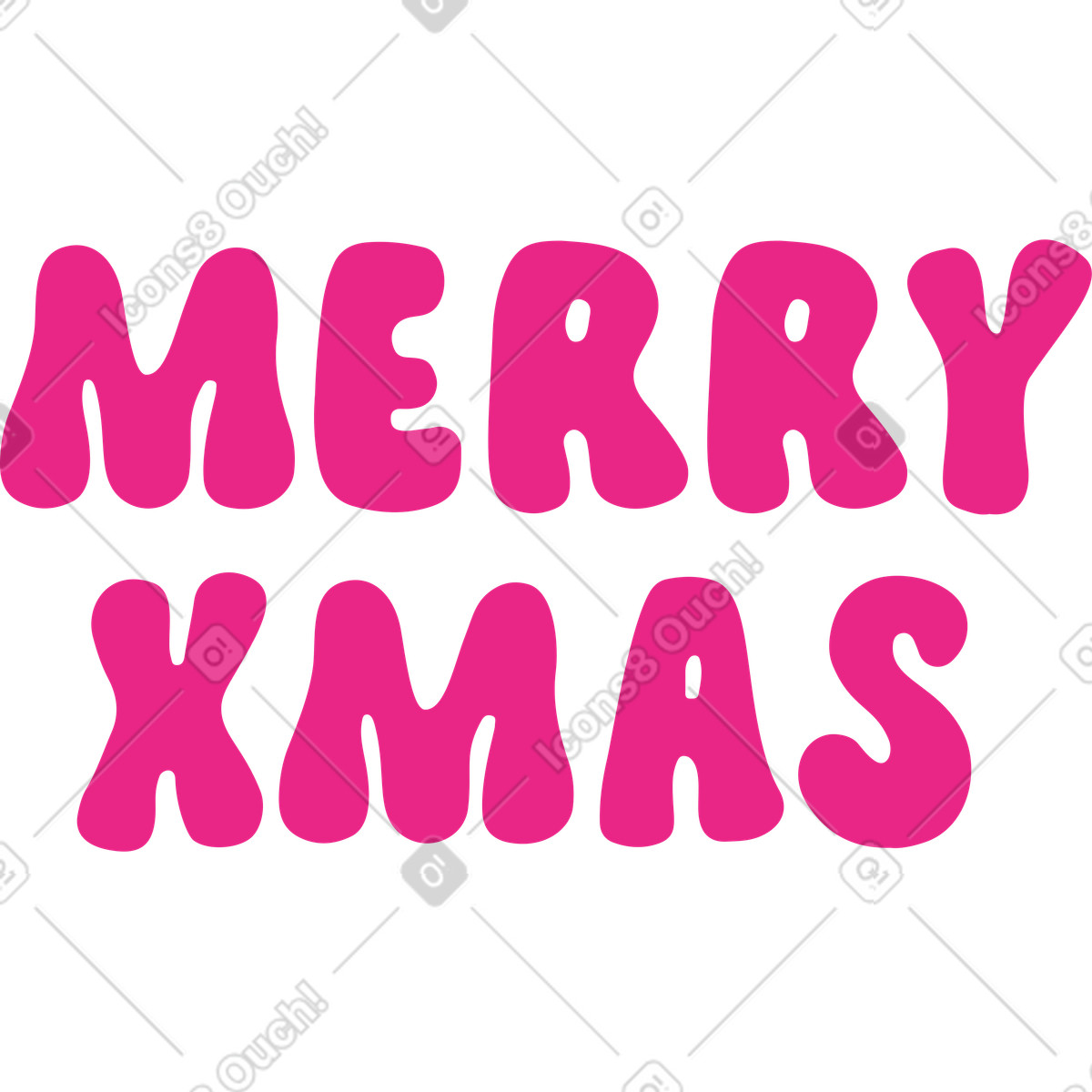 Text merry xmas lettering illustration in Active style download in PNG, SVG