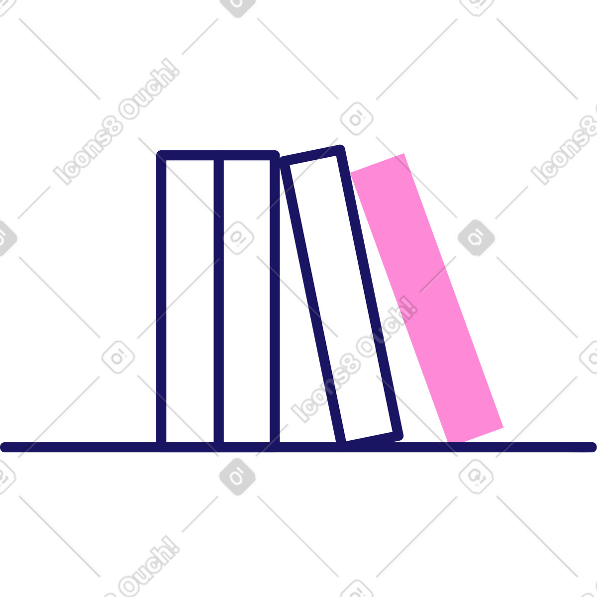 Scaffale con libri illustrazione in stile Matey scarica in PNG, SVG