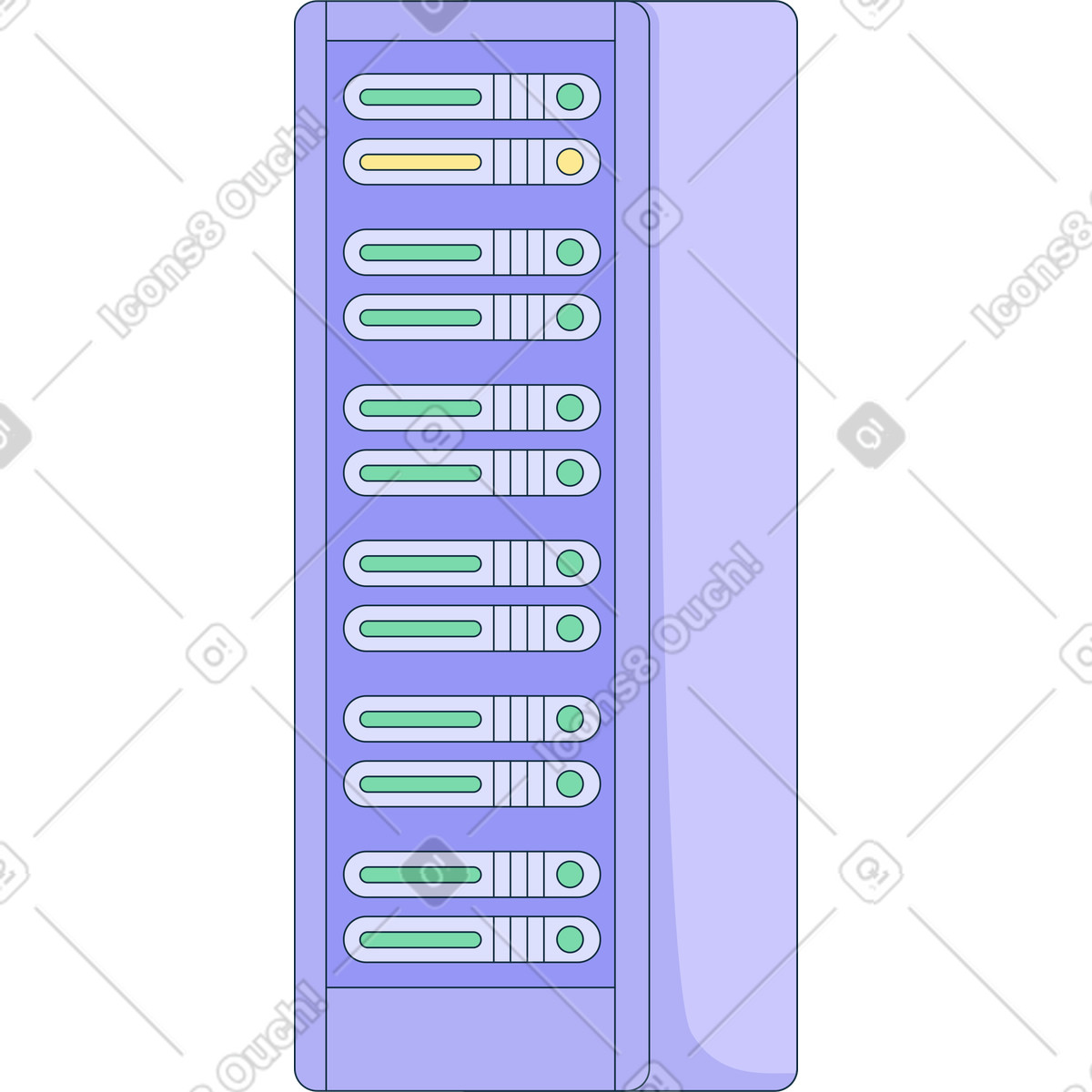 Blocco server illustrazione in stile Bubble gum scarica in PNG, SVG