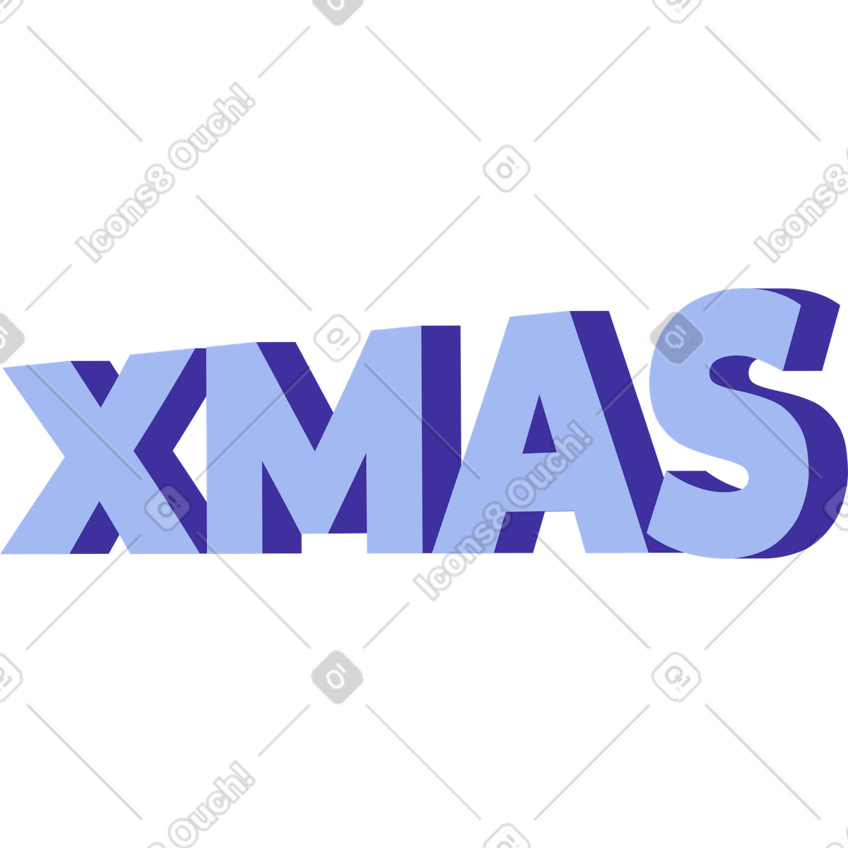 Lettering xmas text illustration in Levels style download in PNG, SVG