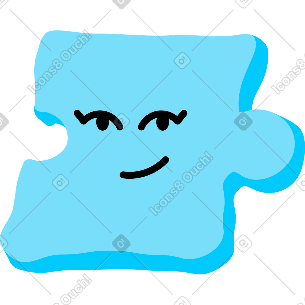 Ilustración Cabeza de rompecabezas en estilo Giggle a descargar en PNG y SVG