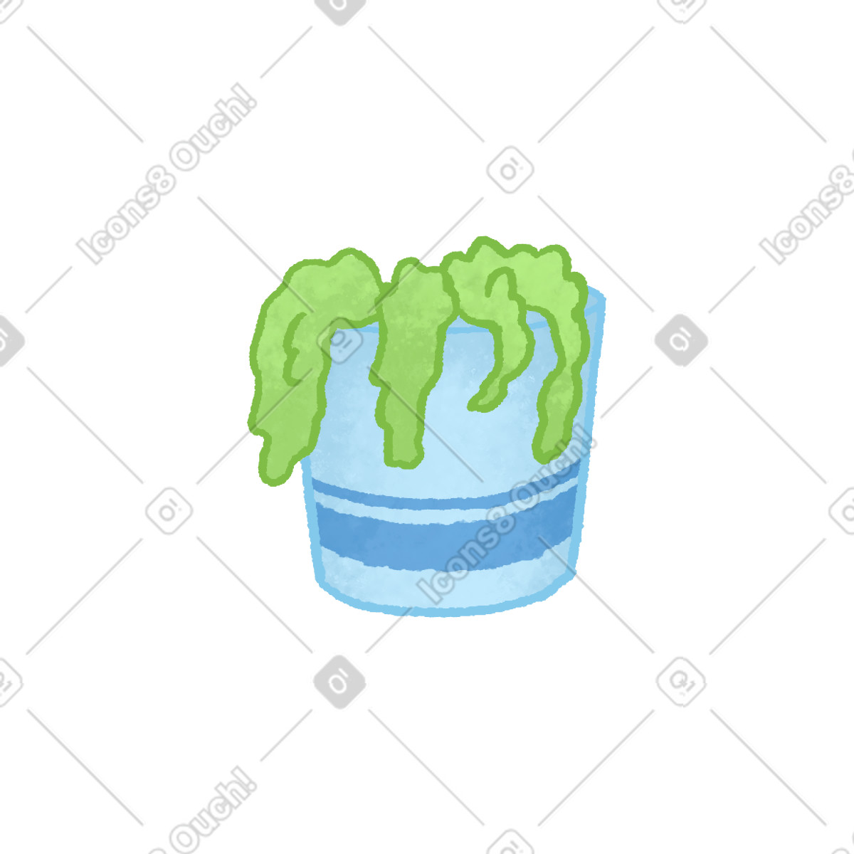 Hue スタイルの Houseplant in blue pot のイラストをPNG、SVG形式でダウンロード