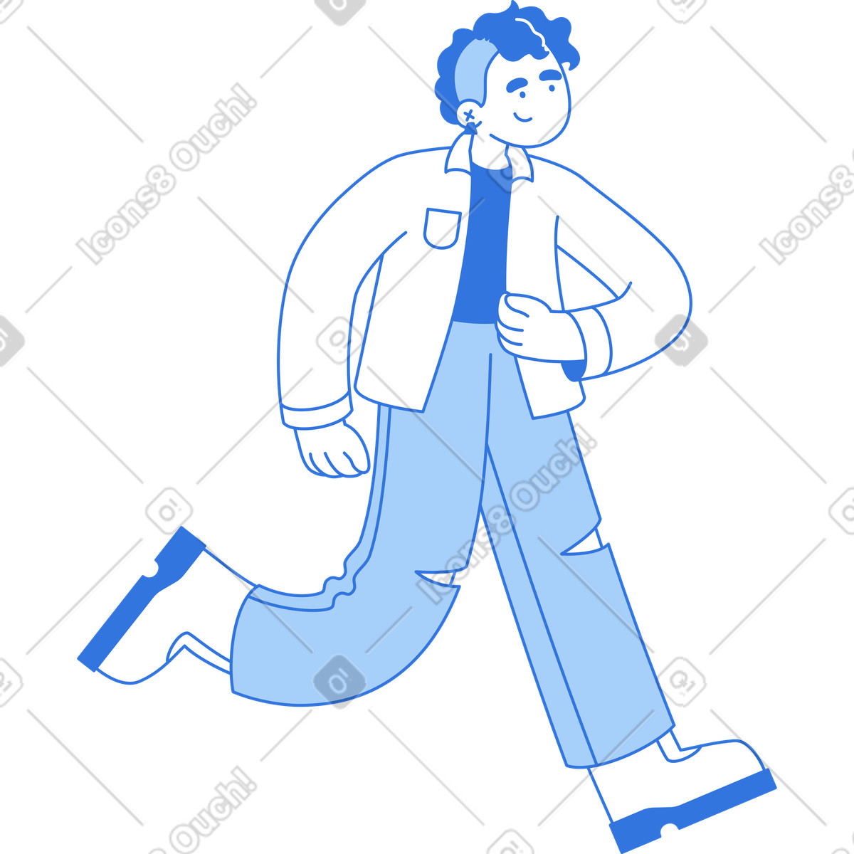 Woman carrying something illustration in Sky style download in PNG, SVG