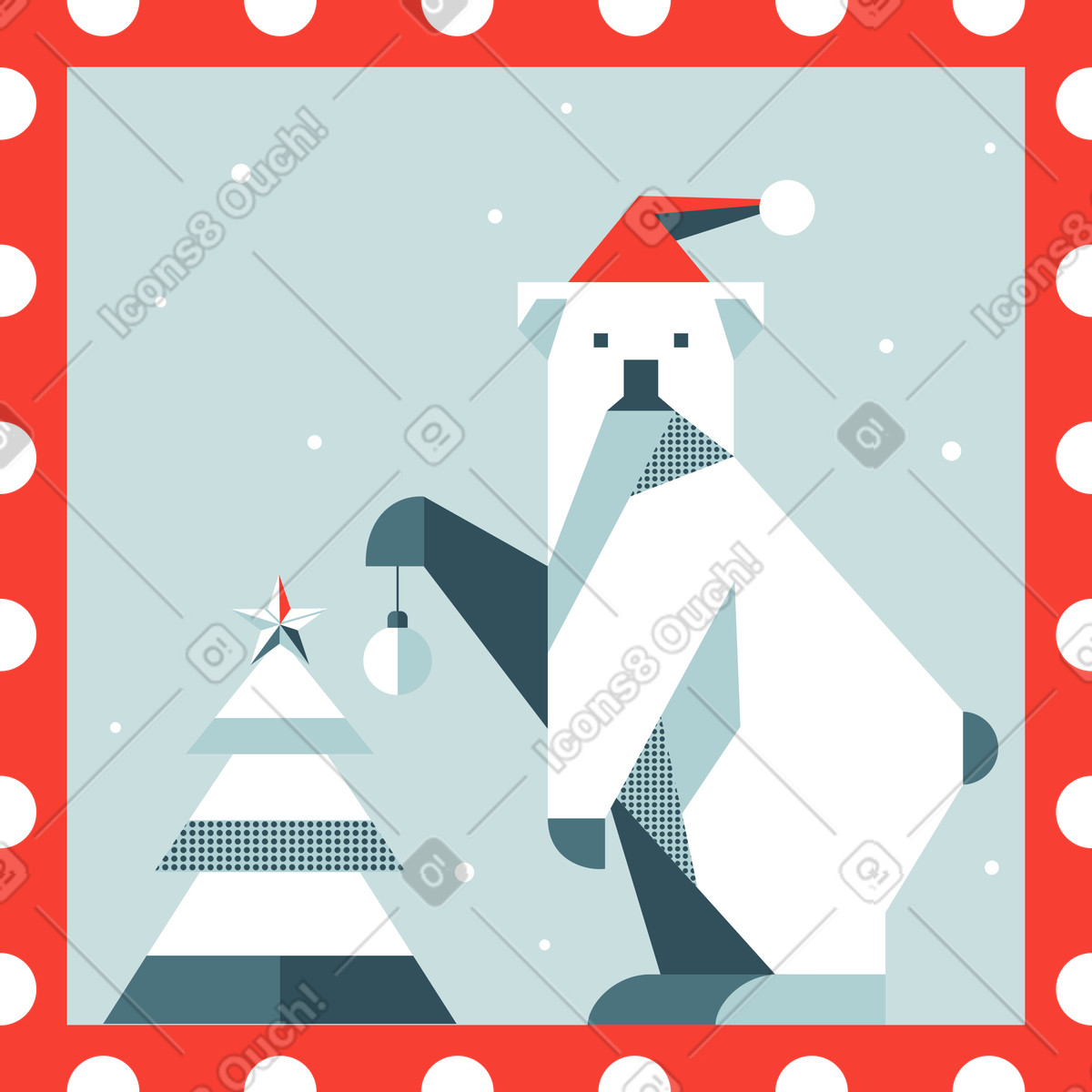 下载 Nordic 风格的 邮票熊 插画，支持 PNG、SVG 格式