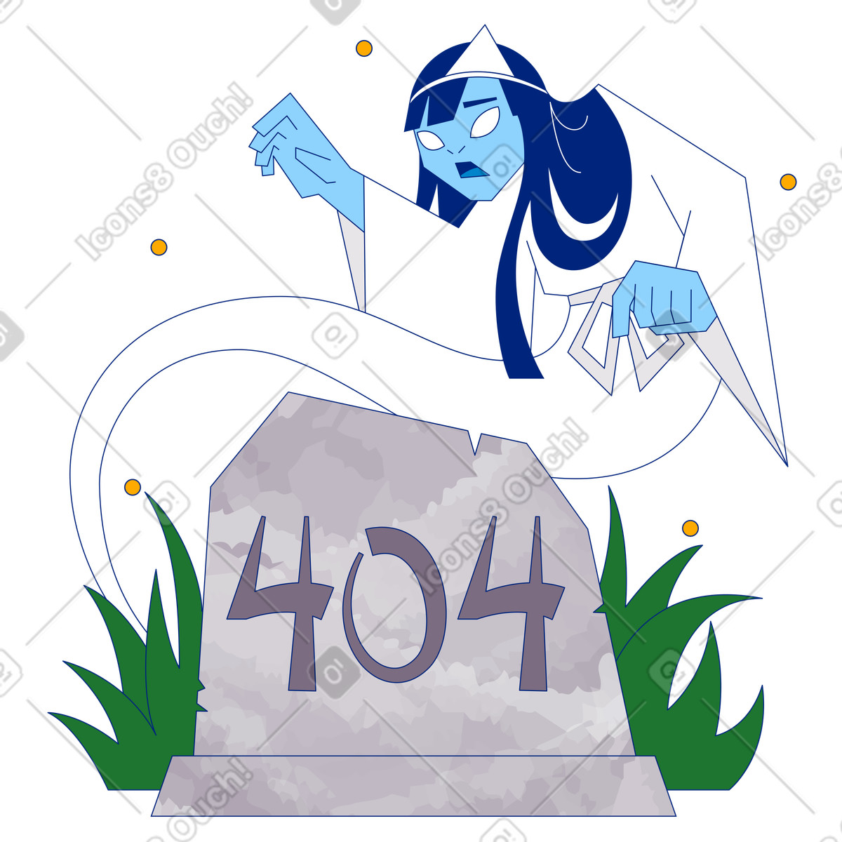 Ilustração de 404 não encontrado em no estilo Neo-Sakura para baixar em PNG, SVG