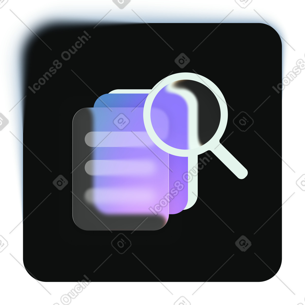 Document search system, File discovery interface, Knowledge base lookup illustration in Void style download in PNG, SVG