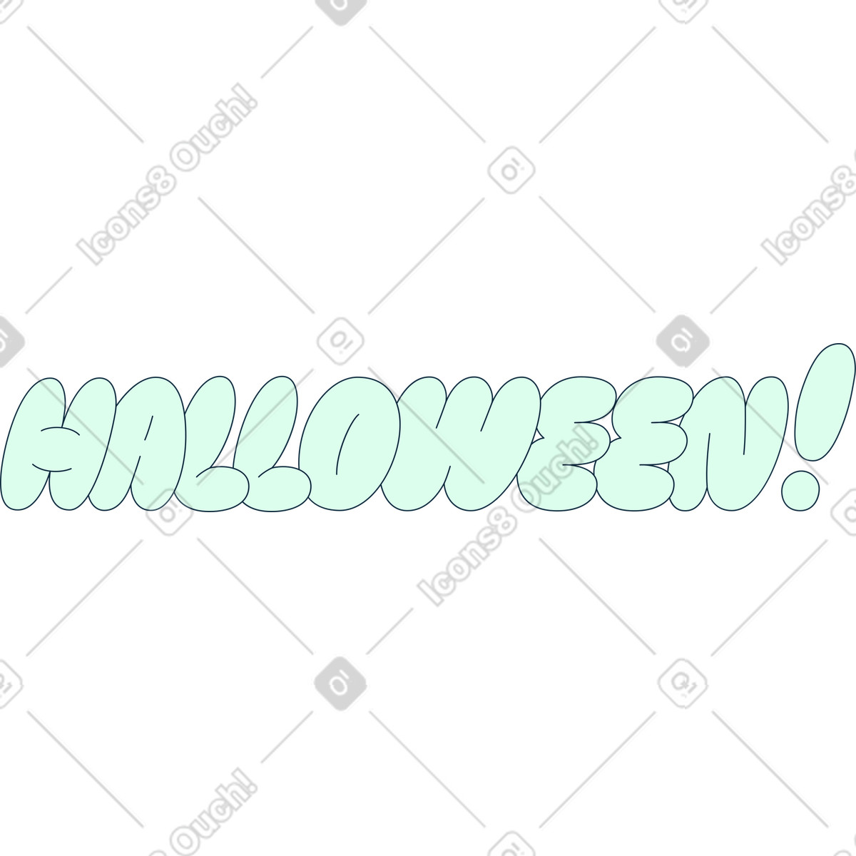 Schriftzug halloween-Illustration im Bubble gum-Stil als Download in PNG, SVG