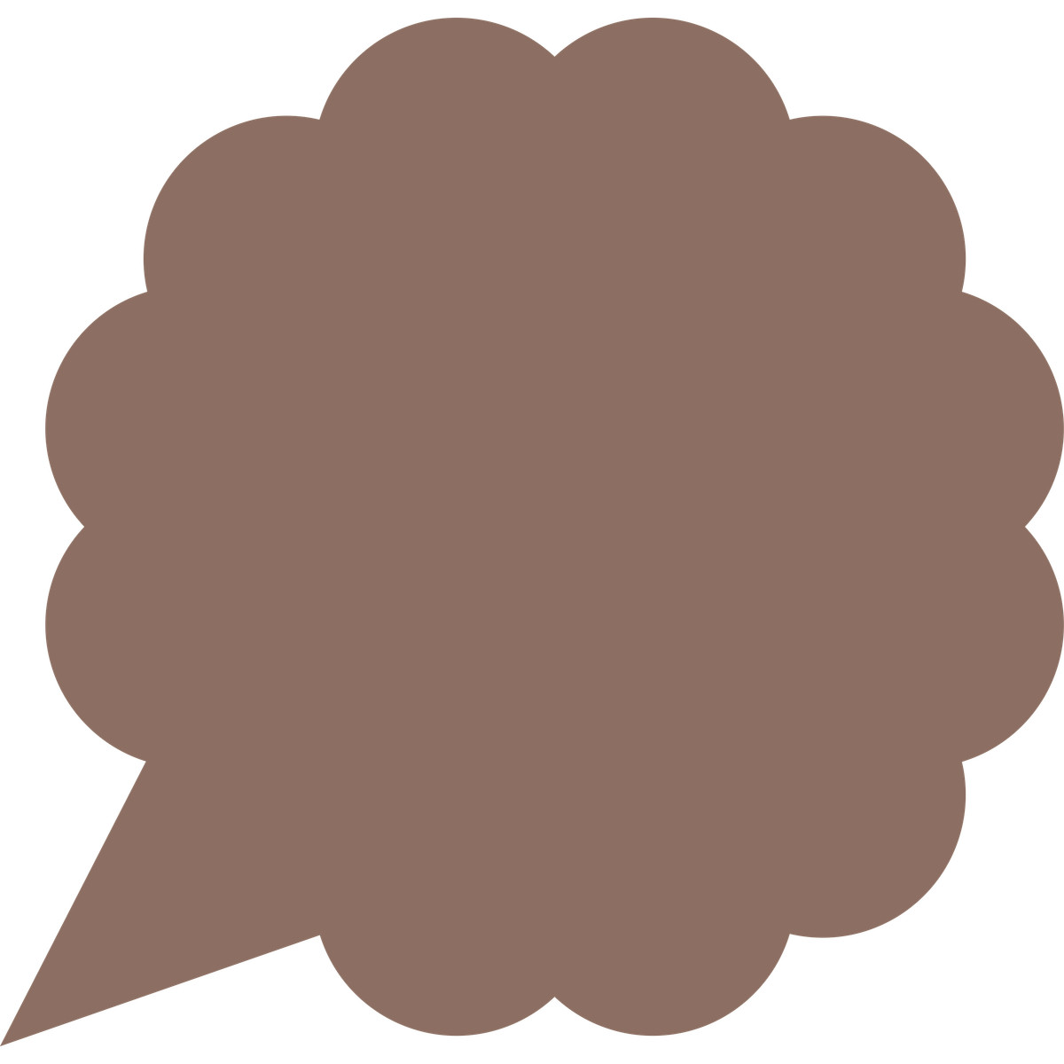 Brown cloud-shaped speech bubble illustration in Fogg style download in PNG, SVG