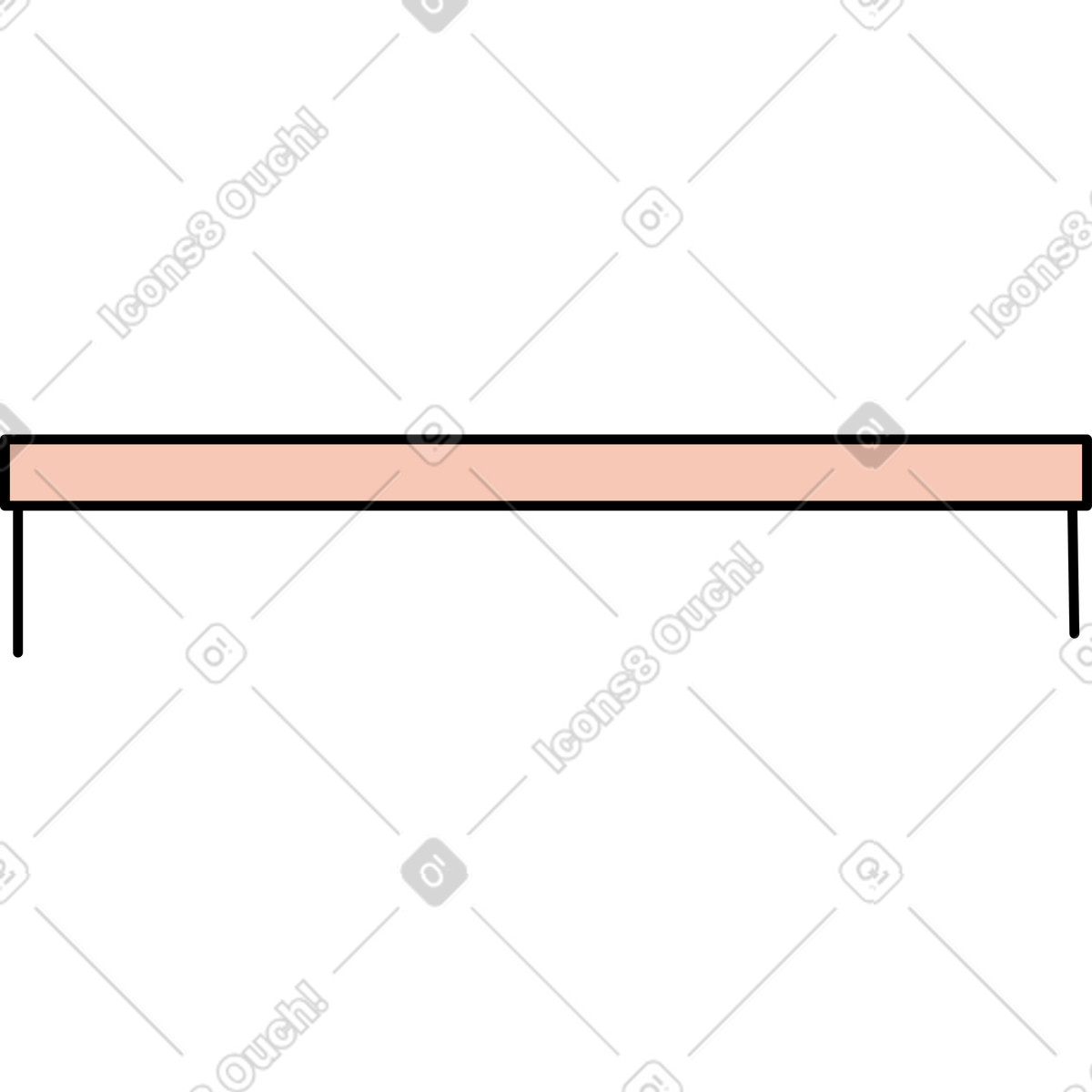 Иллюстрация Прямоугольный розовый стол в PNG и SVG
