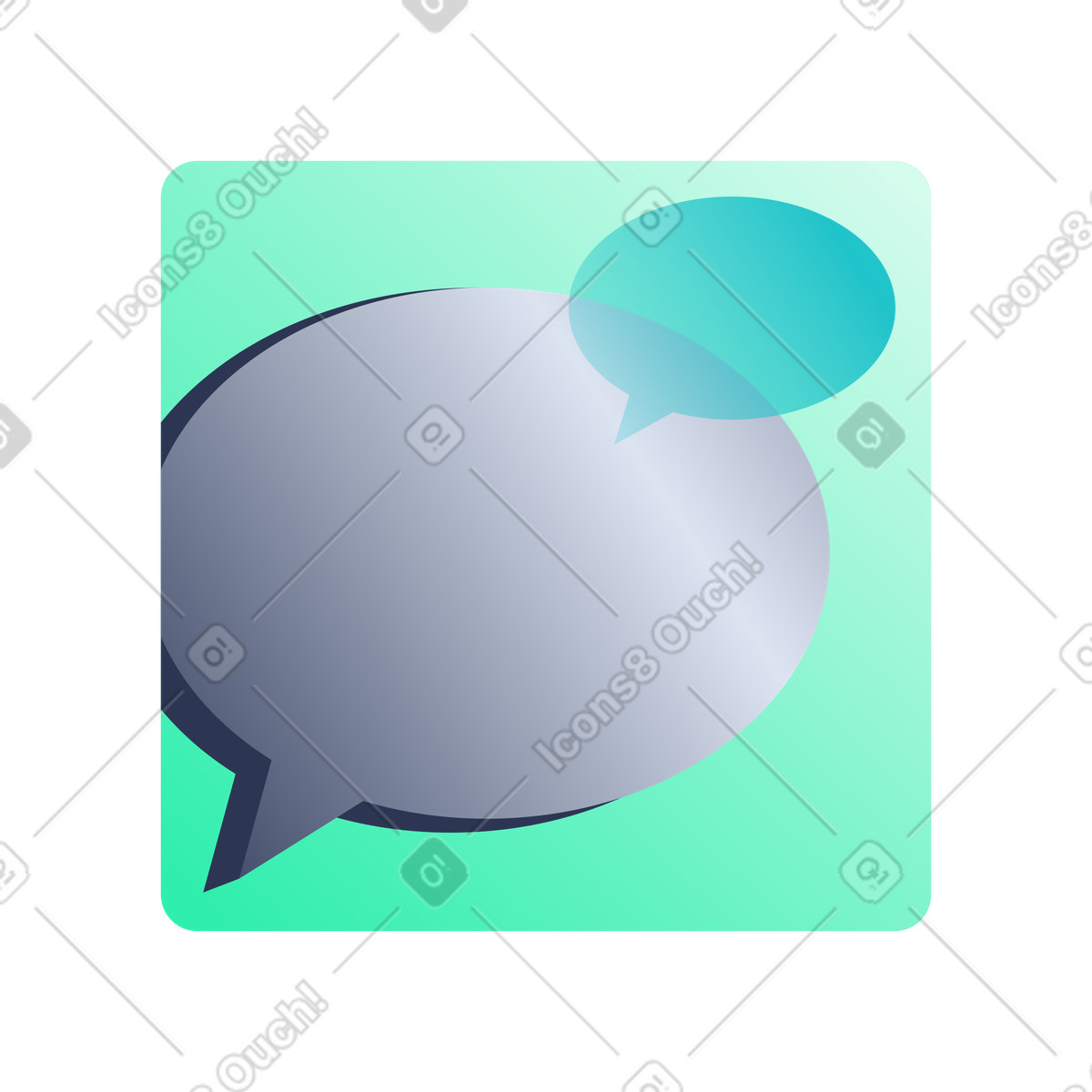 Ilustraci&oacute;n Icono de chat, conversaci&oacute;n atenci&oacute;n al cliente, chat en vivo y soporte t&eacute;cnico estilo Lucent a descargar PNG SVG