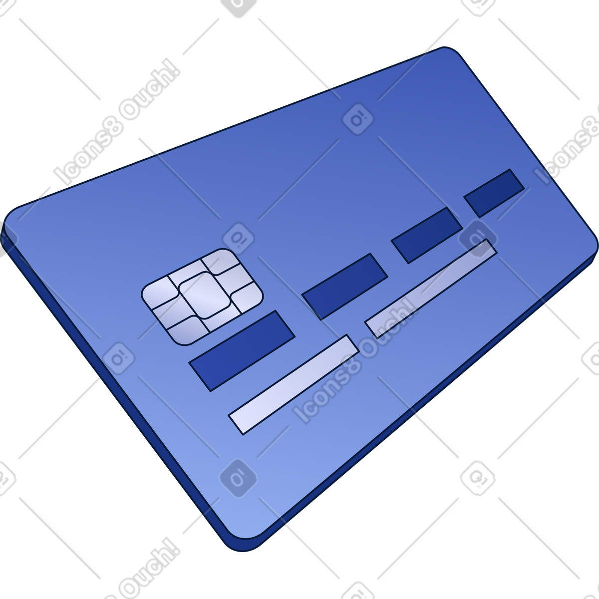 Blue credit card illustration in PNG, SVG