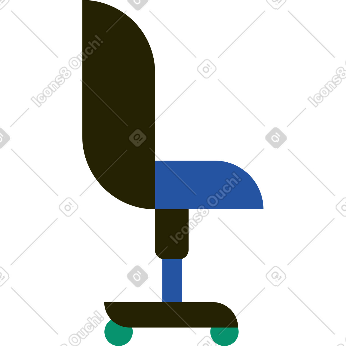 Computer chair illustration in Spot style download in PNG, SVG