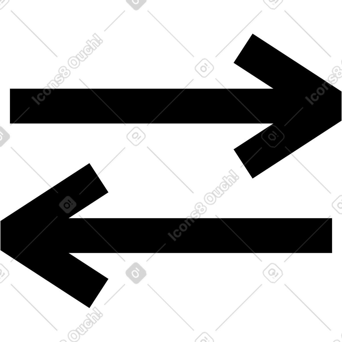 Two arrows illustration in Memphis style download in PNG, SVG