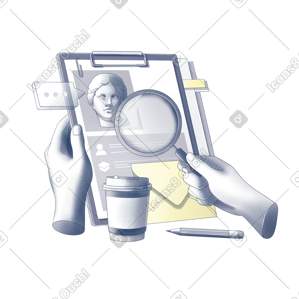 Searching for the perfect candidate-Illustration im Haze-Stil als Download in PNG, SVG
