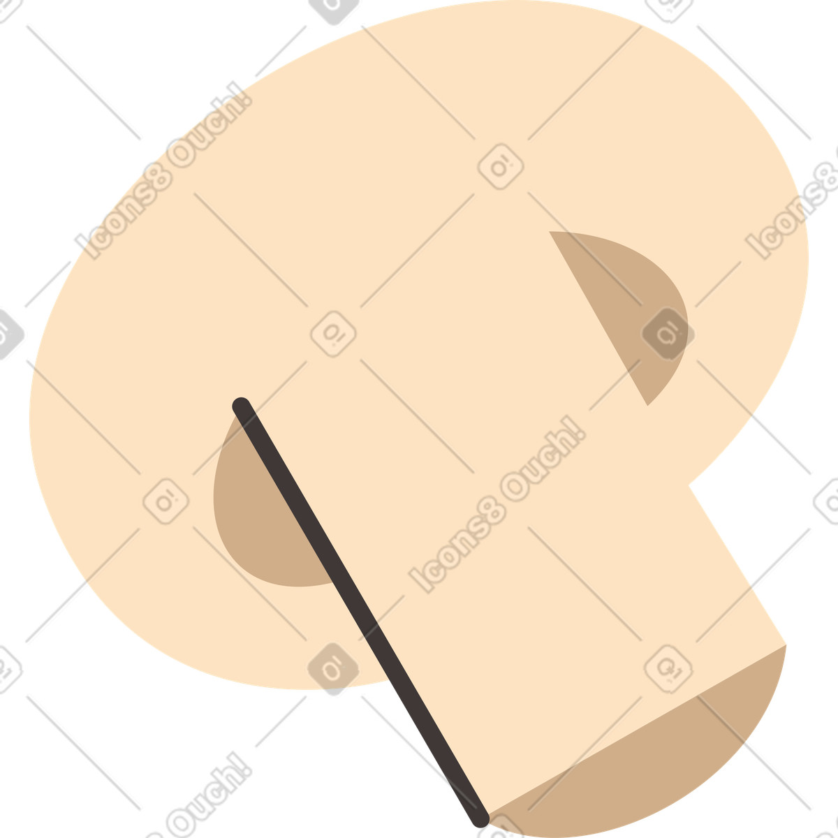 Illustration Un demi champignon dans le style Dizzy à télécharger aux formats PNG, SVG