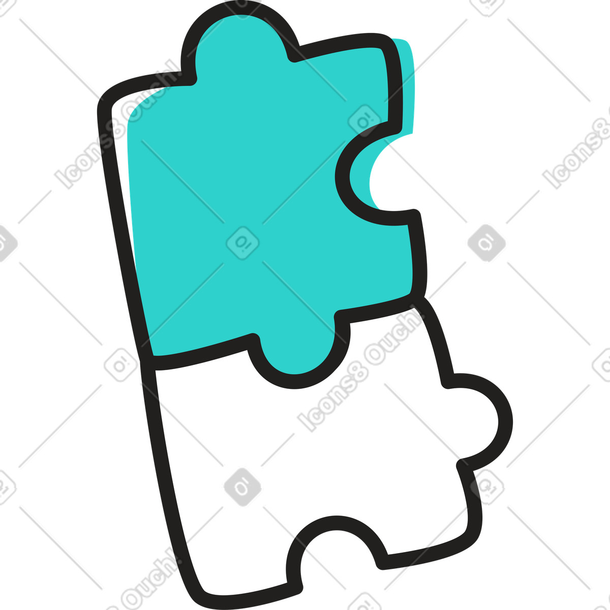 Puzzle pieces illustration in Little style download in PNG, SVG