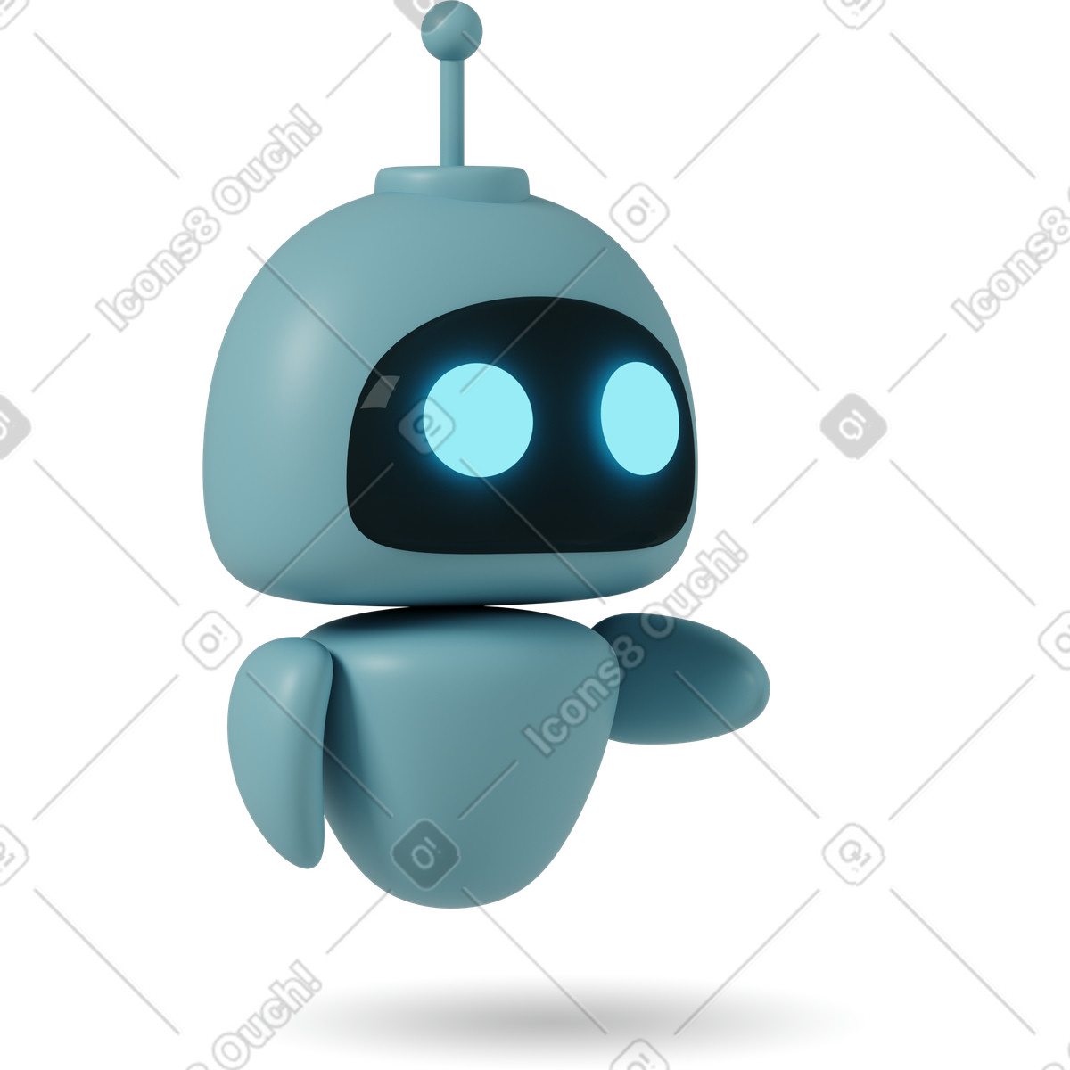 Ilustración Gpt robot turning right en estilo 3D Casual life a descargar en PNG y SVG