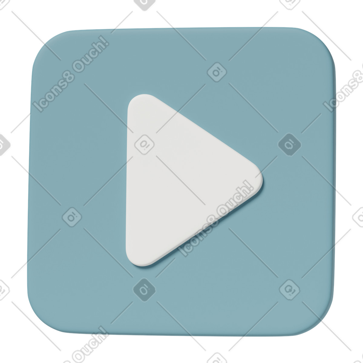 Ilustración Blue play button en estilo 3D Casual life a descargar en PNG y SVG