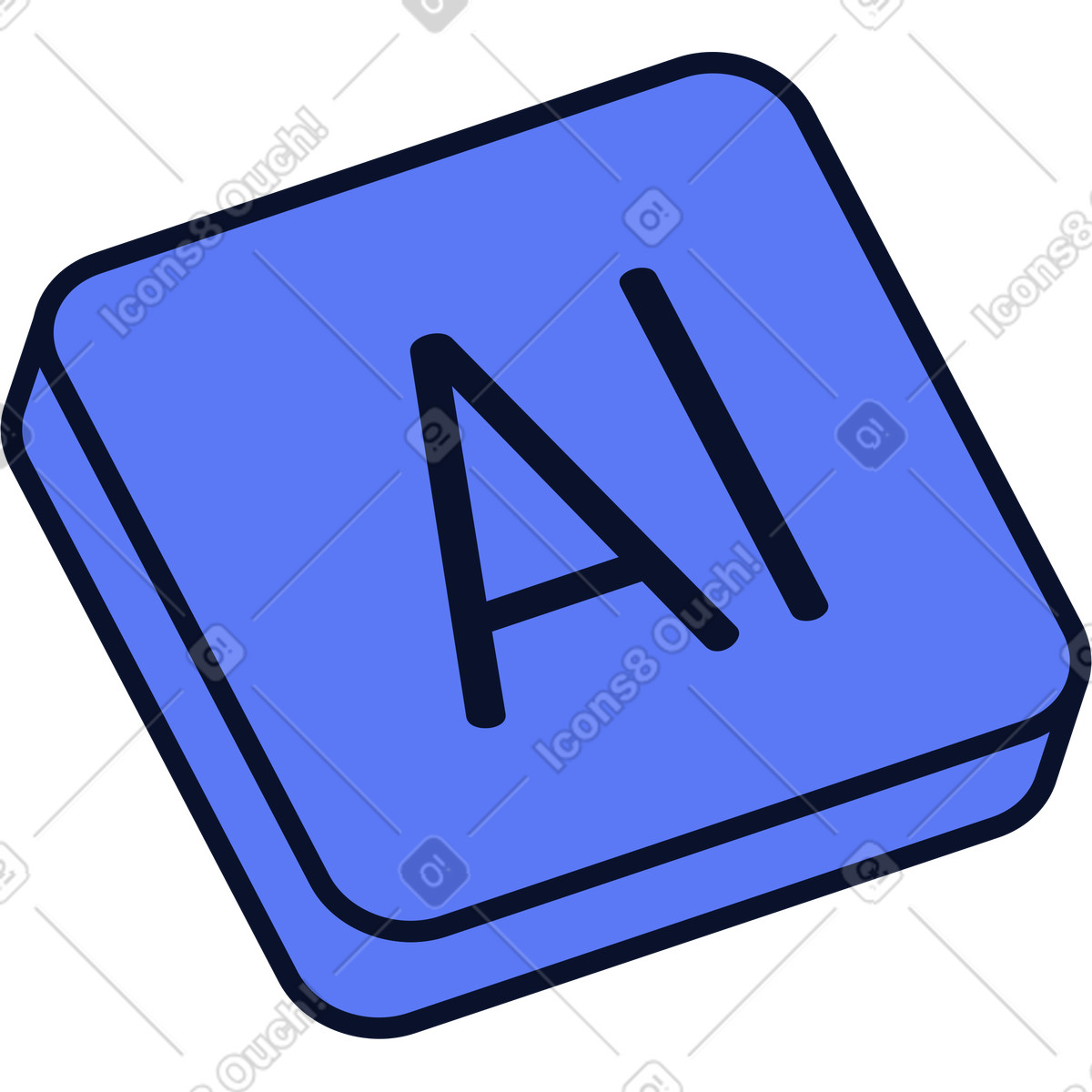 Ilustração de Ícone ai em no estilo Flexy para baixar em PNG, SVG